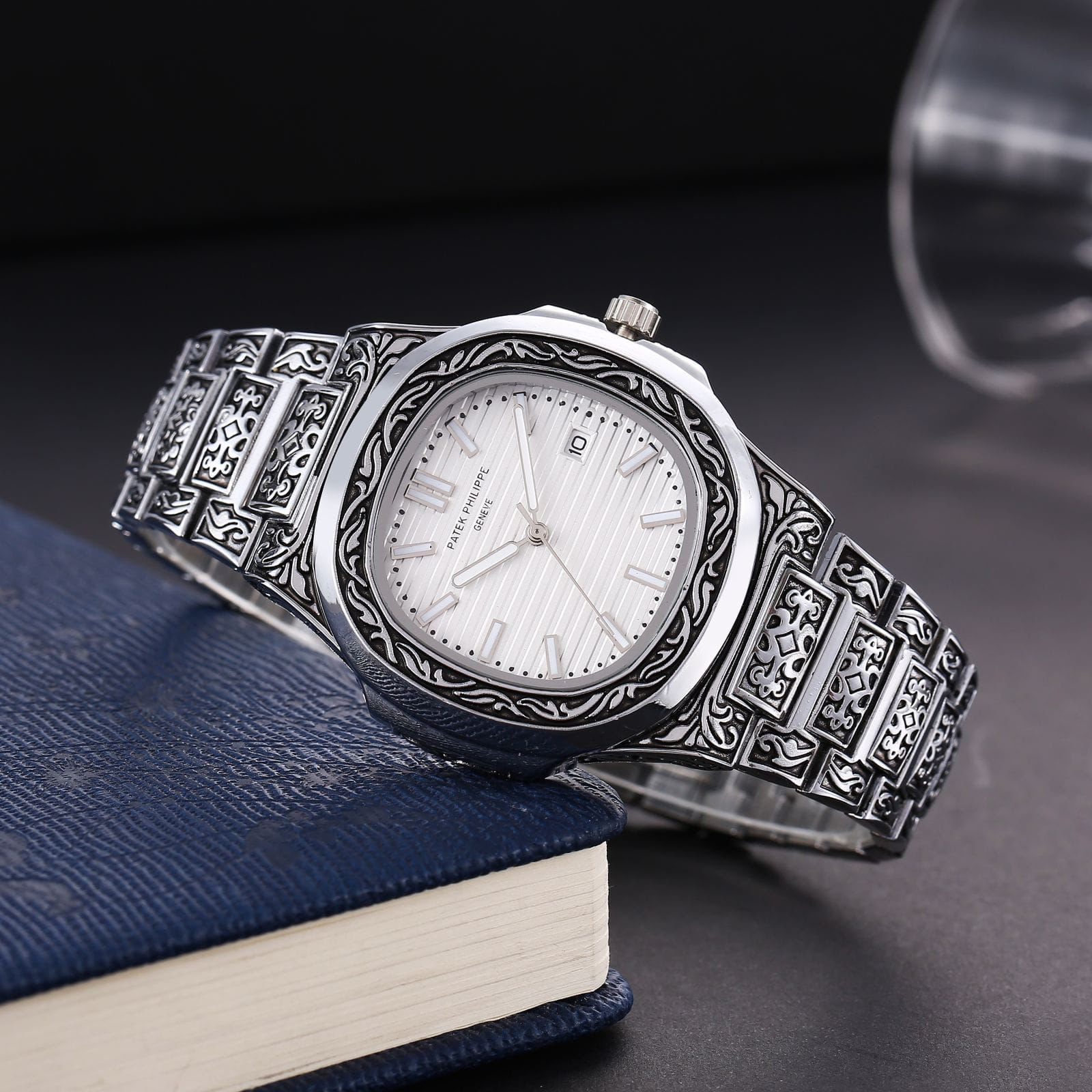 Patek Philippe Watch Silver White For Men (SG353)