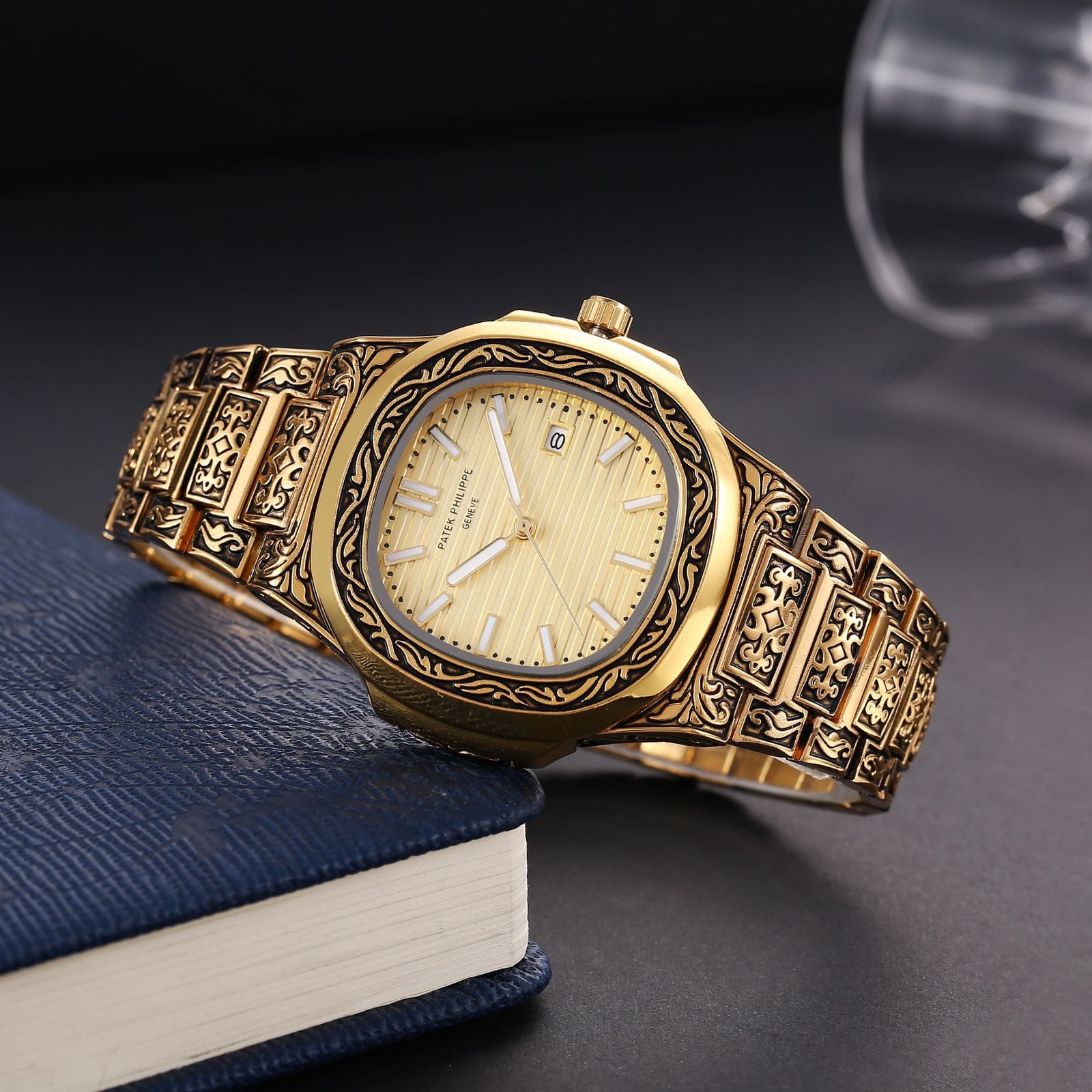 Patek Philippe Watch Silver Black For Men (SG355)