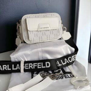 Karl Lagerfeld Iconic White Sling Bag (With Box)