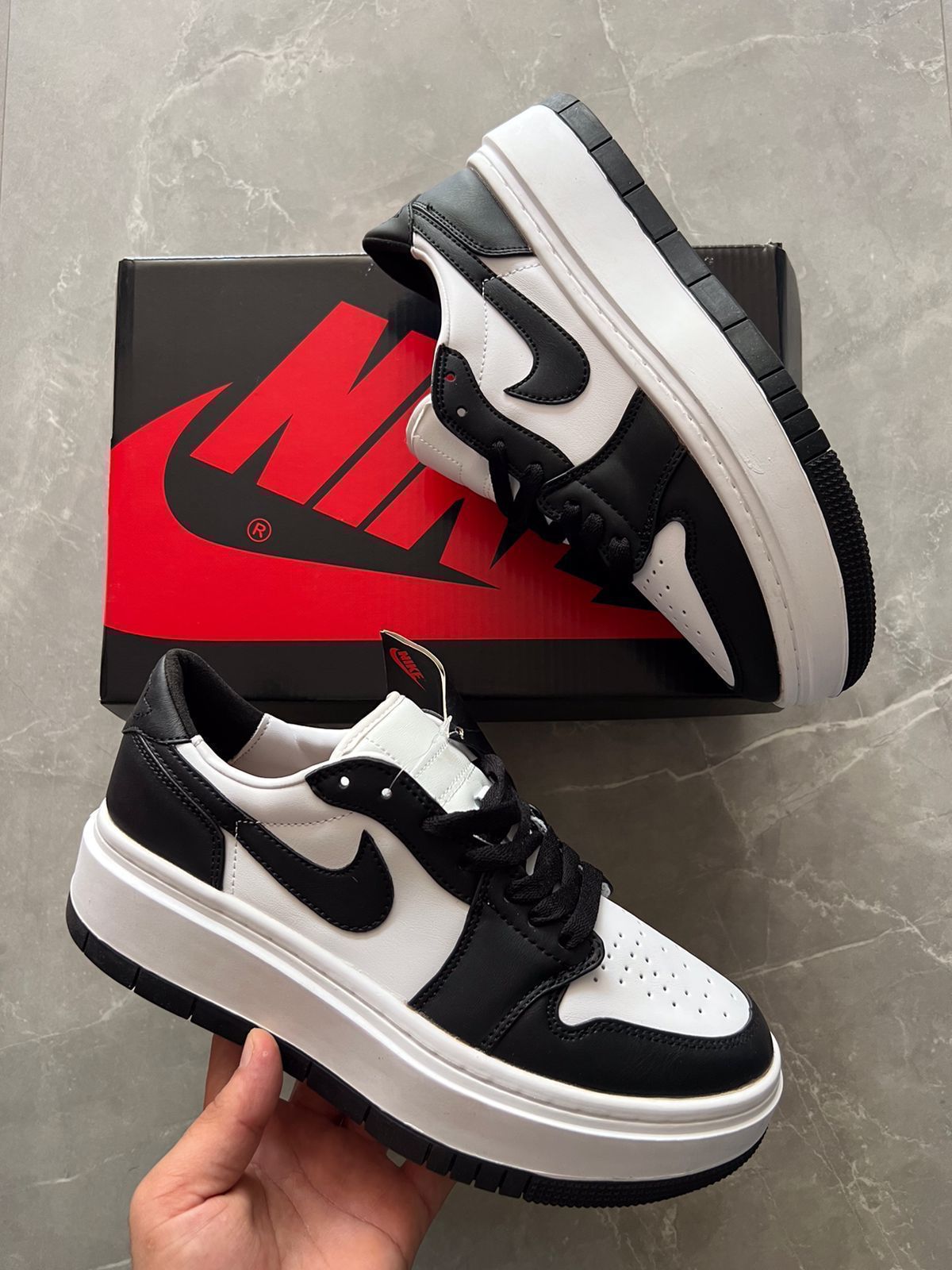 Branded Air Elevate Low Black and White Sneakers