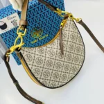 Tory Burch T Monogram Crescent Khaki Shoulder Bag (With Box) - Accessories | Buy Online at Best Price