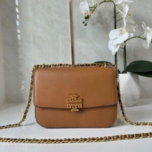 Tory Burch Britten Small Tan Silng Bag (With Box) - Accessories | Buy Online at Best Price