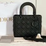 Dior Black Matte Medium Lady Dior Handbag (With Box) - Accessories | Buy Online at Best Price