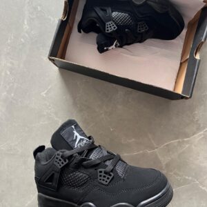 Jordan Retro 4 Shoes for Girls – Black