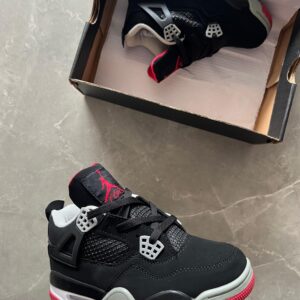 Jordan Retro 4 Shoes for Girls – Black & Red