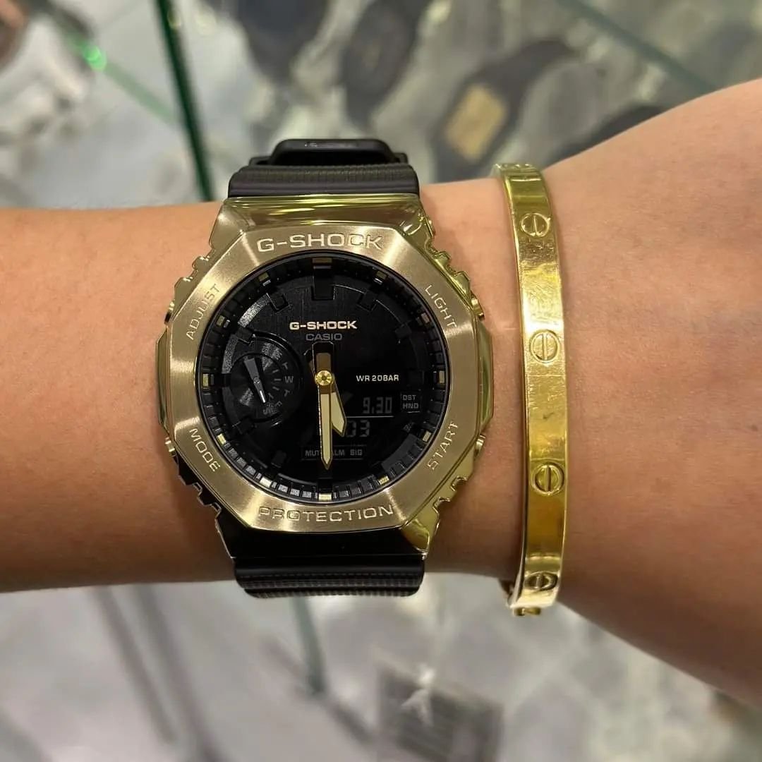 G-Shock GM-2100-1ADR Unisex Watch – Metal Body in Gold and Black