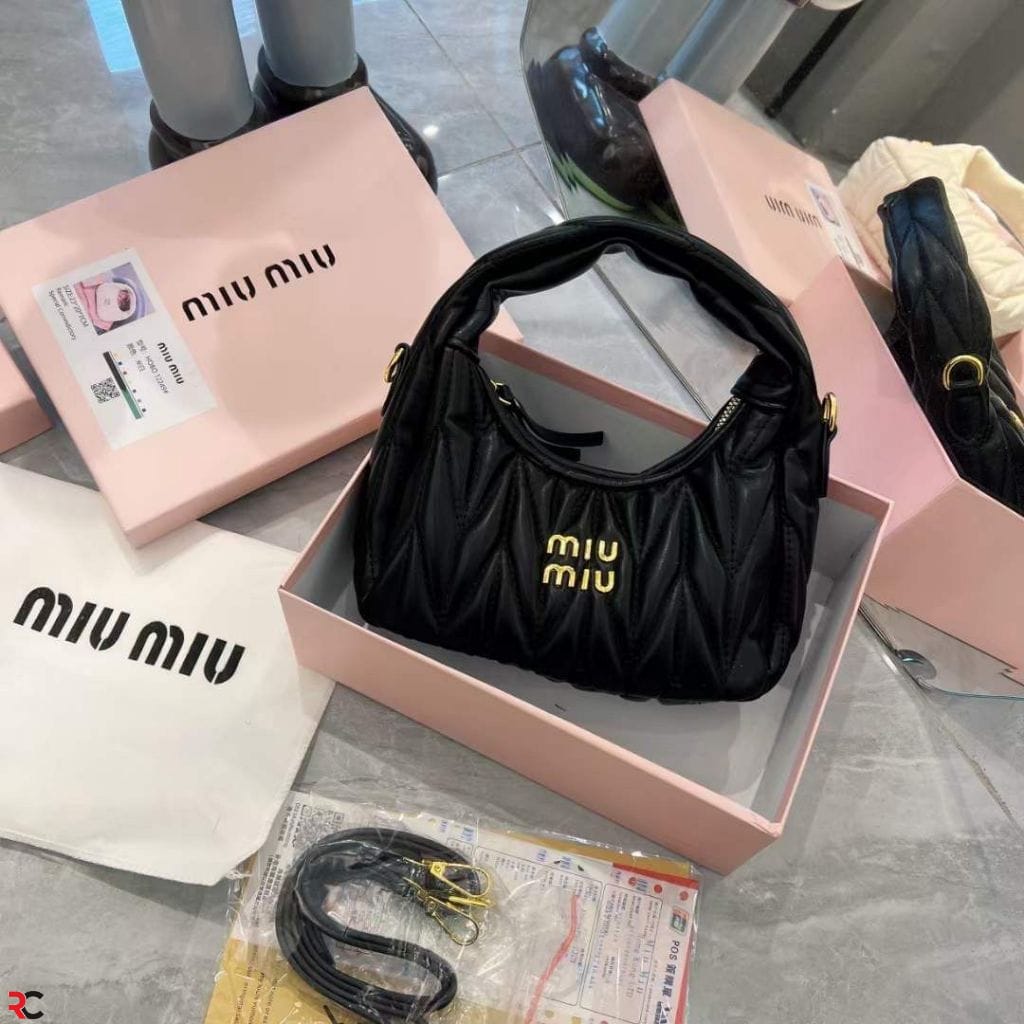 MIU MIU Wander Hobo Sling Bag – Black