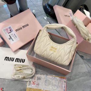 MIU MIU Wander Hobo Sling Bag – White