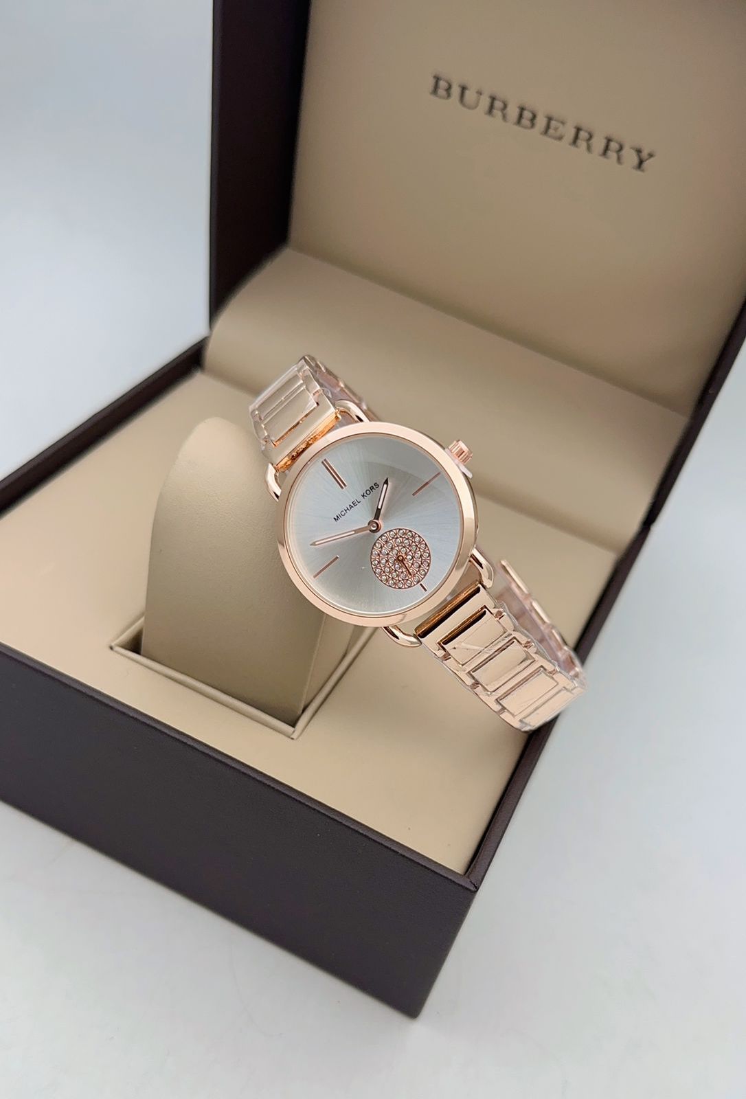 Michael Kors Lennox Rose Gold Analog Watch (White Dial)