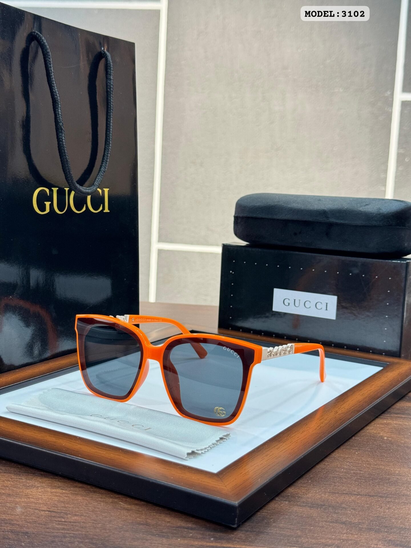 Gucci WMNS 3102 Orange Black Sunglasses