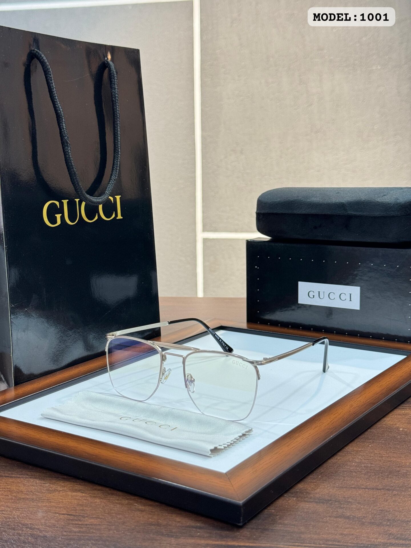 Gucci 1001 Silver Frame Sunglasses