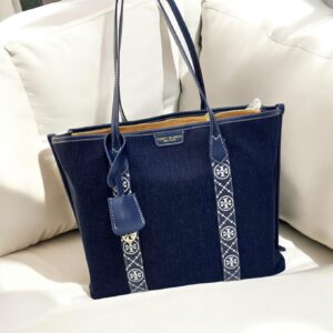 Tory Burch Blue Perry Canvas Tote Bag - Accessories | Buy Online at Best Price