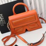 Karl Lagerfeld Typography Orange Handbag (With Box) - Accessories | Buy Online at Best Price