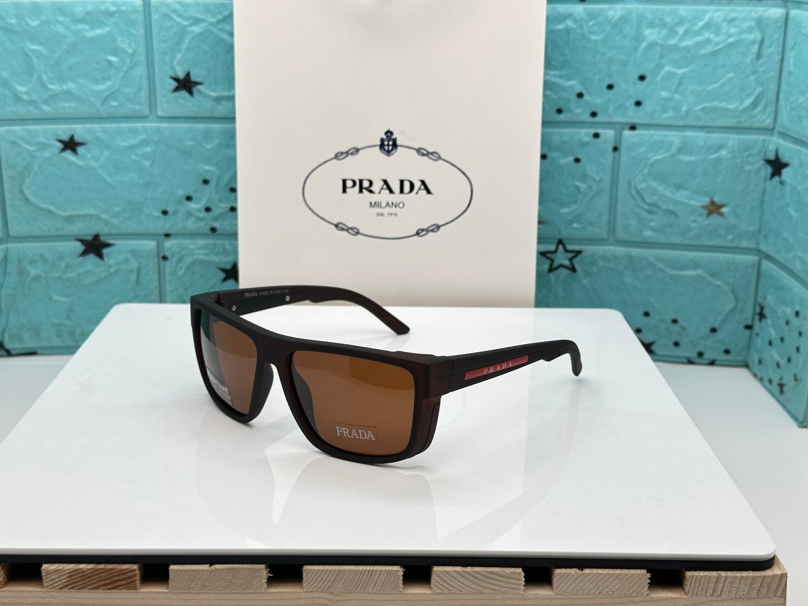 First Copy Sunglasses Prada Brown Frame UV Protection Lens Unisex Model