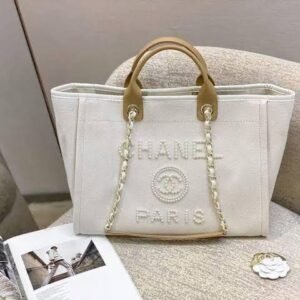 First Copy Bags High Quality Replica 7A Chanel Deauville Large Size Tote 40cms with Pearls