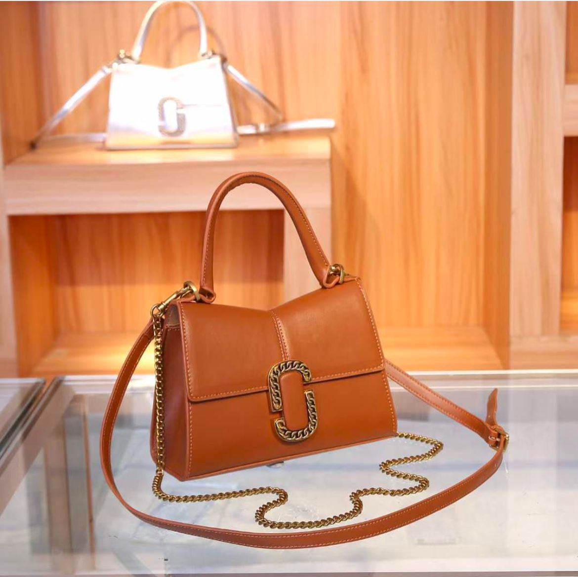 Marc Jacob The Mini St Marc Brown Handbag (With Box)