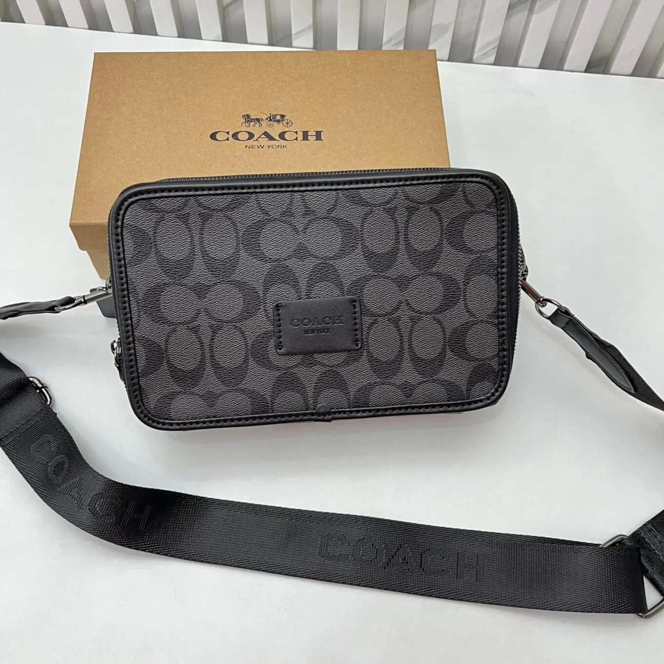 Coach Wyatt Black Messenger Bag (With Box)