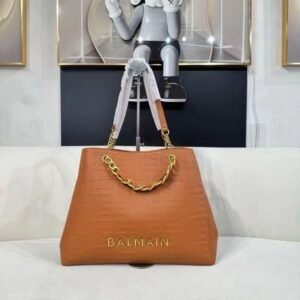 Balmain 1945 Brown Embossed Tote Bag - Accessories | Buy Online at Best Price