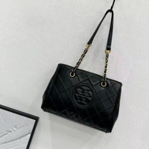 Tory Burch Fleming Black Medium Tote Bag - Accessories | Buy Online at Best Price
