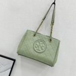 Tory Burch Fleming Pastel Green Medium Tote Bag - Accessories | Buy Online at Best Price