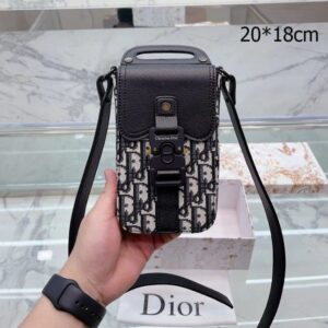 Dior Saddle Black Vertical Pouch Sling Bag (With Box)