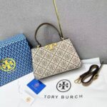 Tory Burch T Monogram Spazzolato Beige Small Handbag (With Box) - Accessories | Buy Online at Best Price