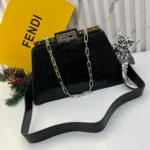 Fendi Pekaboo Croco Cut Black Shoulder Bag (With Box) - Accessories | Buy Online at Best Price