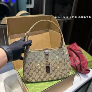 Gucci Jackie Notte Trimmed Crystal Embellished Premium Quality Handbag (With Box)