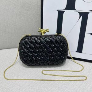 Bottega Venetta Knot Black Clutch (With Box) - Accessories | Buy Online at Best Price