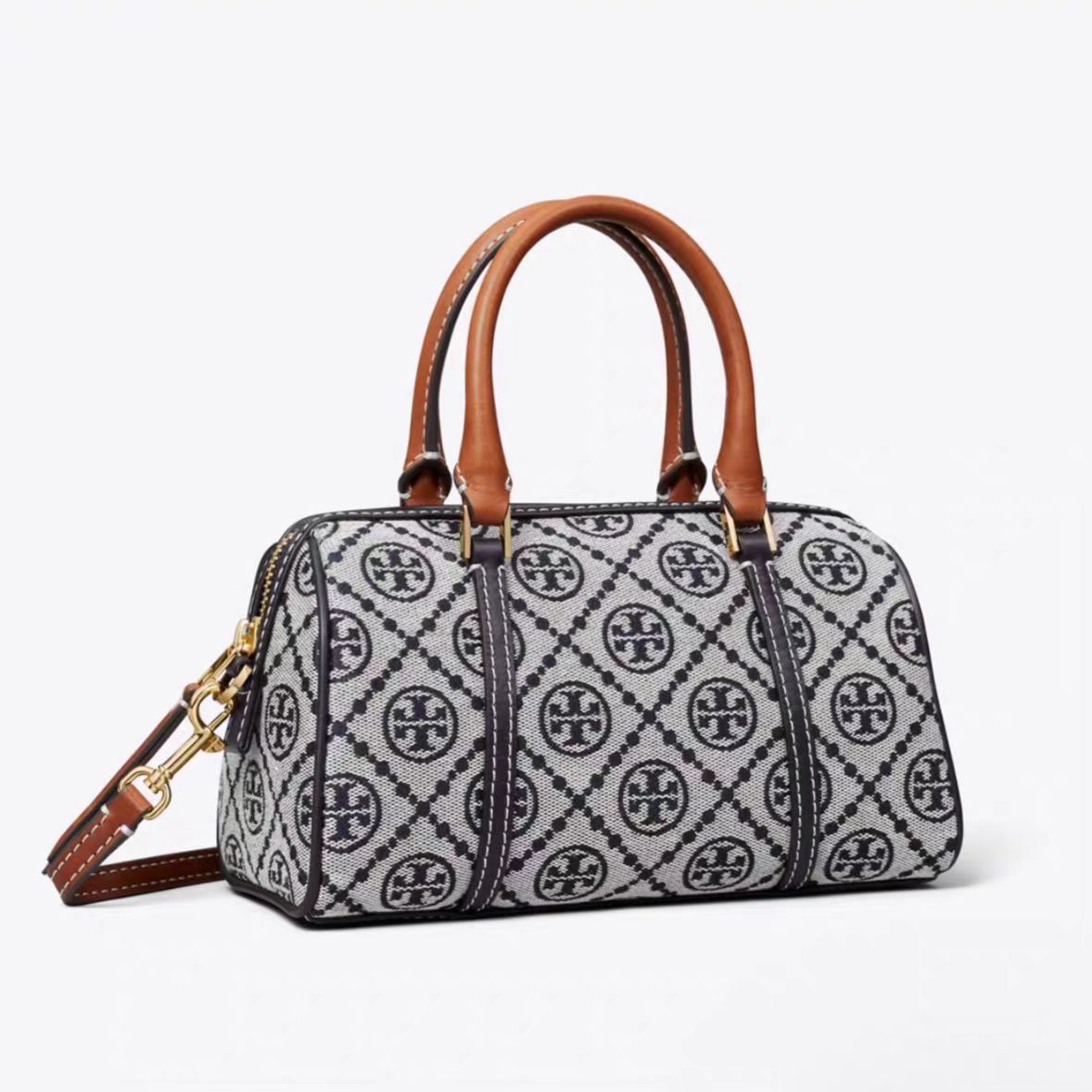 Tory Burch Jacquard Blue Boston Bag