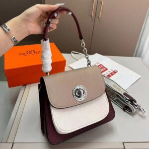 Marc Jacobs Turn Lock Satchel Black Wine Shoulder Bag (With Box)