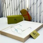 Burberry Hexagon Silver-Blue Unisex Eyeglasses