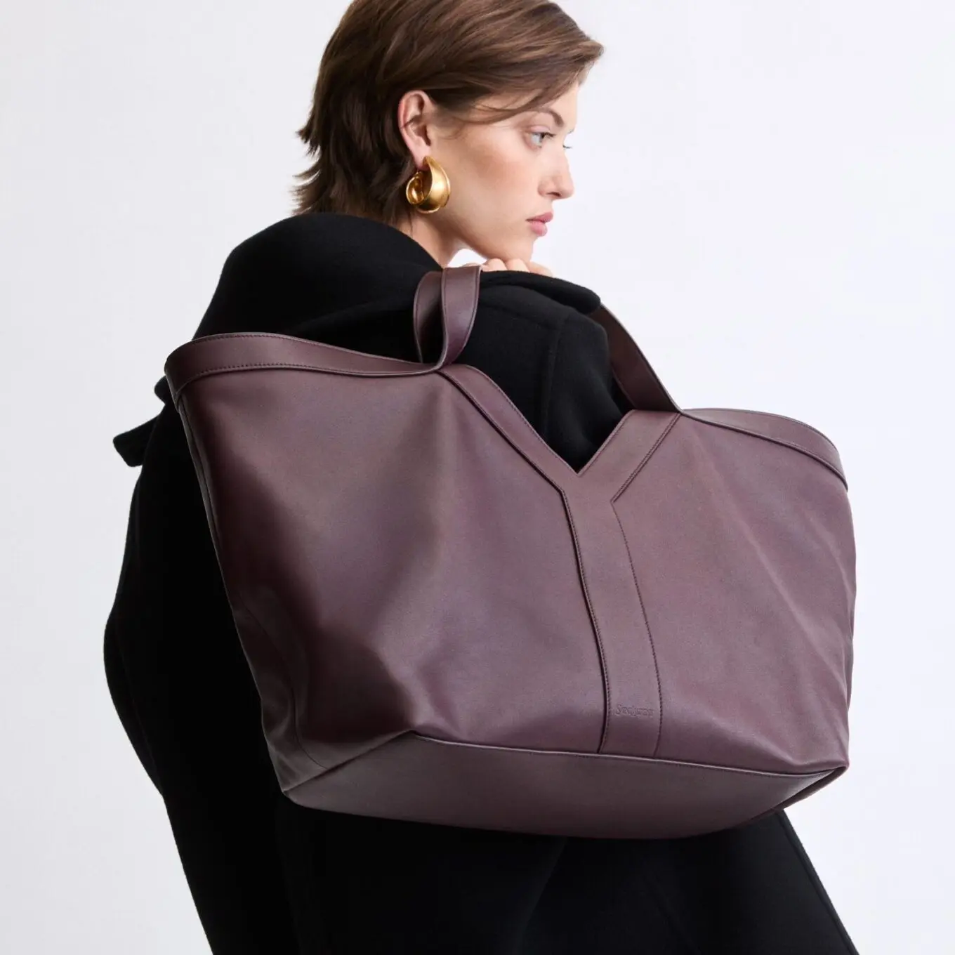 Ysl Y Wine Large Tote