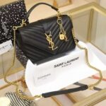 Ysl Grain Matelasse Black Medium Satchel Bag (With Box) - Accessories | Buy Online at Best Price