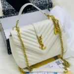 Ysl Grain Matelasse White Medium Satchel Bag (With Box) - Accessories | Buy Online at Best Price