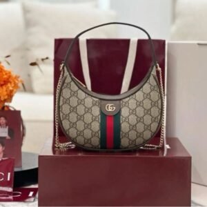 Gucci Ophidia Khaki Small Shoulder Bag (With Box)