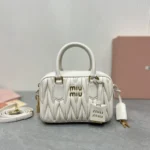 Miu Miu Arcadie Matlasse Nappa White Bowling Bag (With Box) - Accessories | Buy Online at Best Price