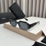 Dior Black & Grey Rectangular Sunglass For Women