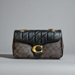 Coach Tabby 26 Coffee Black Quilted Sling Bag (With Box)