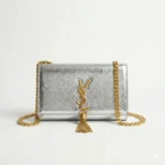 YSL Silver Textured Kate Tassel Sling Bag (With Box) - Accessories | Buy Online at Best Price