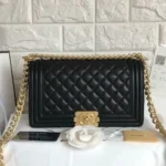 Chanel Leboy Medium Black Color Gold Accessories Sling Bag (With Box) - Accessories | Buy Online at Best Price