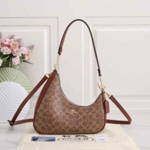 Coach Teri Twisted Apricot Brown Shoulder Bag (With Box)