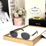Prada Oval Black Unisex Sunglass
