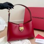 Salvatore Ferragamo Trifolio Red Large Shoulder Bag (With Box) - Accessories | Buy Online at Best Price