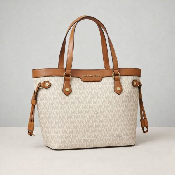Michael Kors Sheila Medium Beige Brown Tote Bag