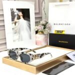 Balenciaga Grey Rectangular Women Sunglass