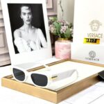 Versace White Rectangular Women Sunglass