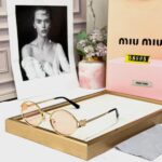 Miu Miu Round Gold Frame Pink Gradient Women Sunglasses - Accessories | Buy Online at Best Price