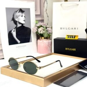Bvlgari Round Frame Gold Metal Green Lens Women’s Sunglasses - Accessories | Buy Online at Best Price