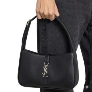 Ysl Black Silver Le 5 A 7 Small Shoulder Bag (With Box)